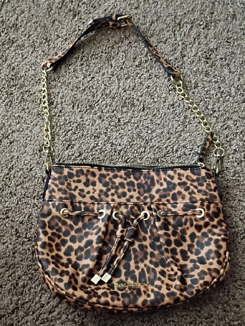 Enzo Angiolini Leopard-Print Shoulder Bag - Tan & Black